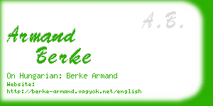 armand berke business card